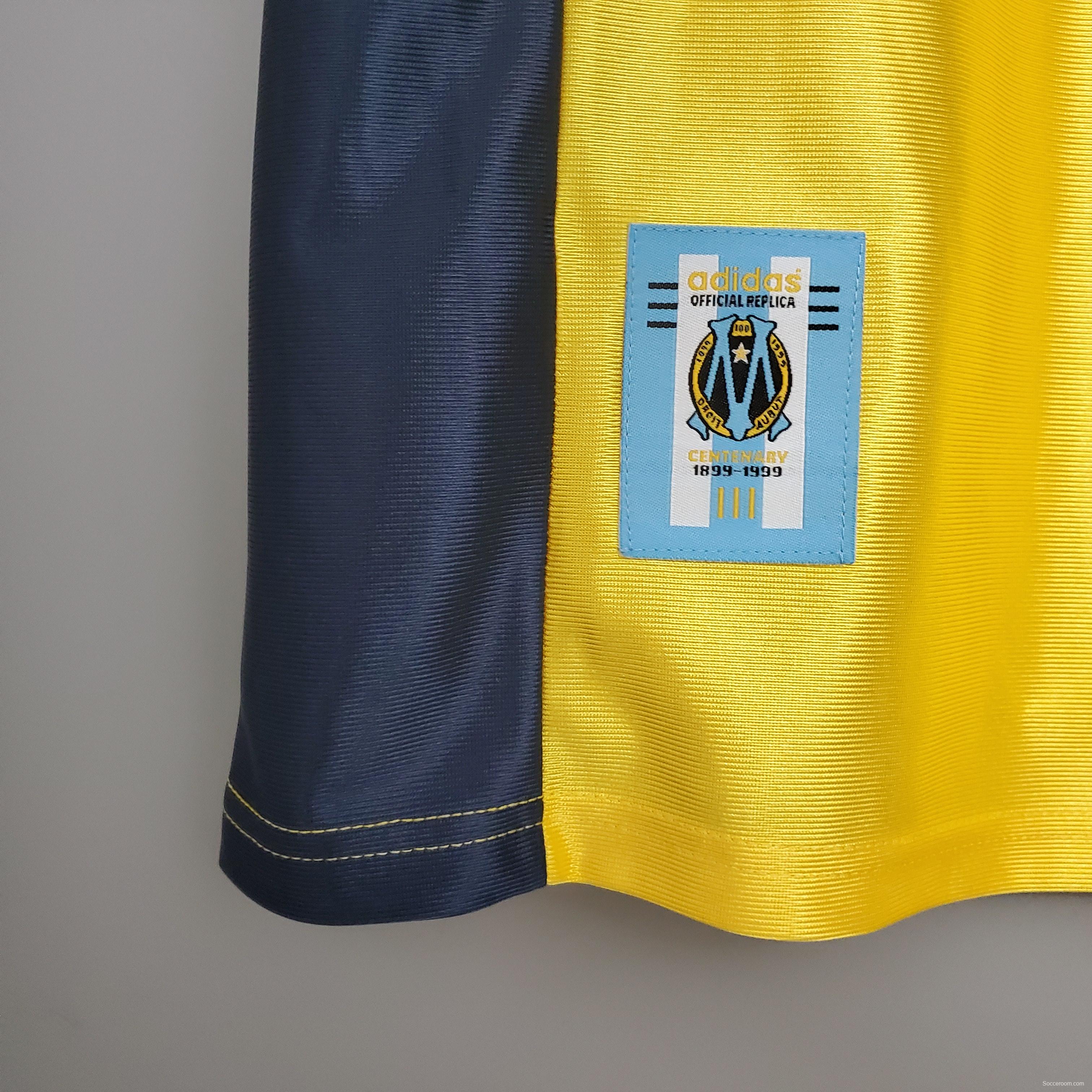 Retro 98/99 Marseille away yellow Soccer Jersey