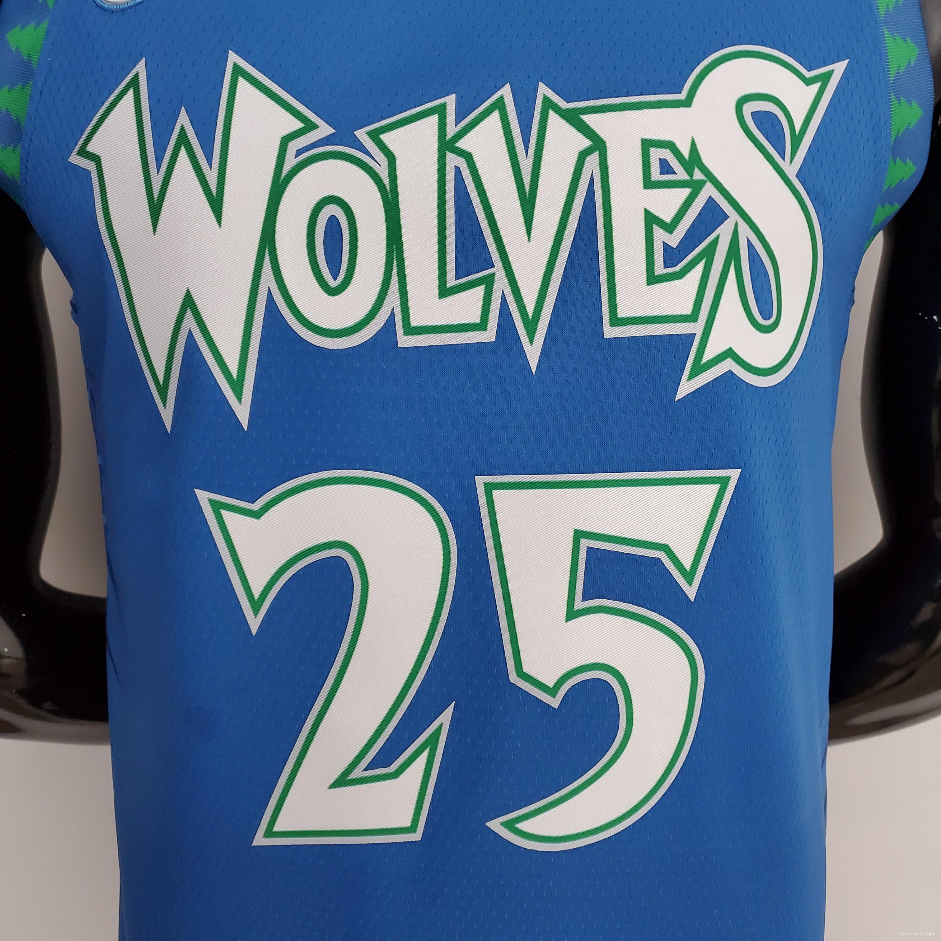 75th Anniversary 2202 Season ROSE#25 Minnesota Timberwolves City Edition Blue NBA Jersey