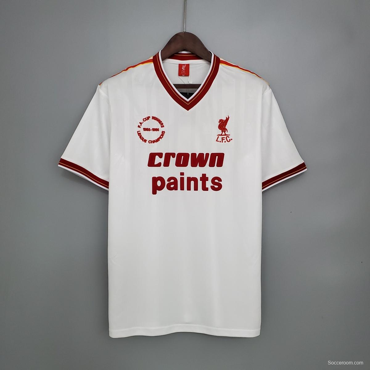 Retro 85/86 Liverpool away white Soccer Jersey