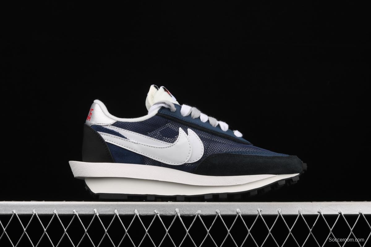 Fragment Design x Sacai x NIKE LVD Waffle Daybreak Fujiwara Hiroshi Fujiwara co-signed the catwalk style double hook Swoosh running shoes BV0073-008