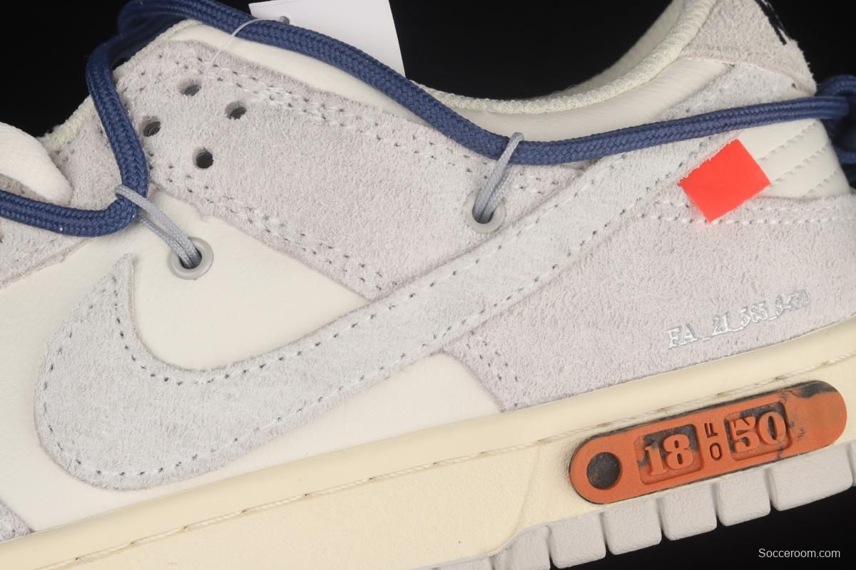 OFF-White x NIKE DUNK Low OW SB buckle rebound fashion casual board shoes DJ0950-112