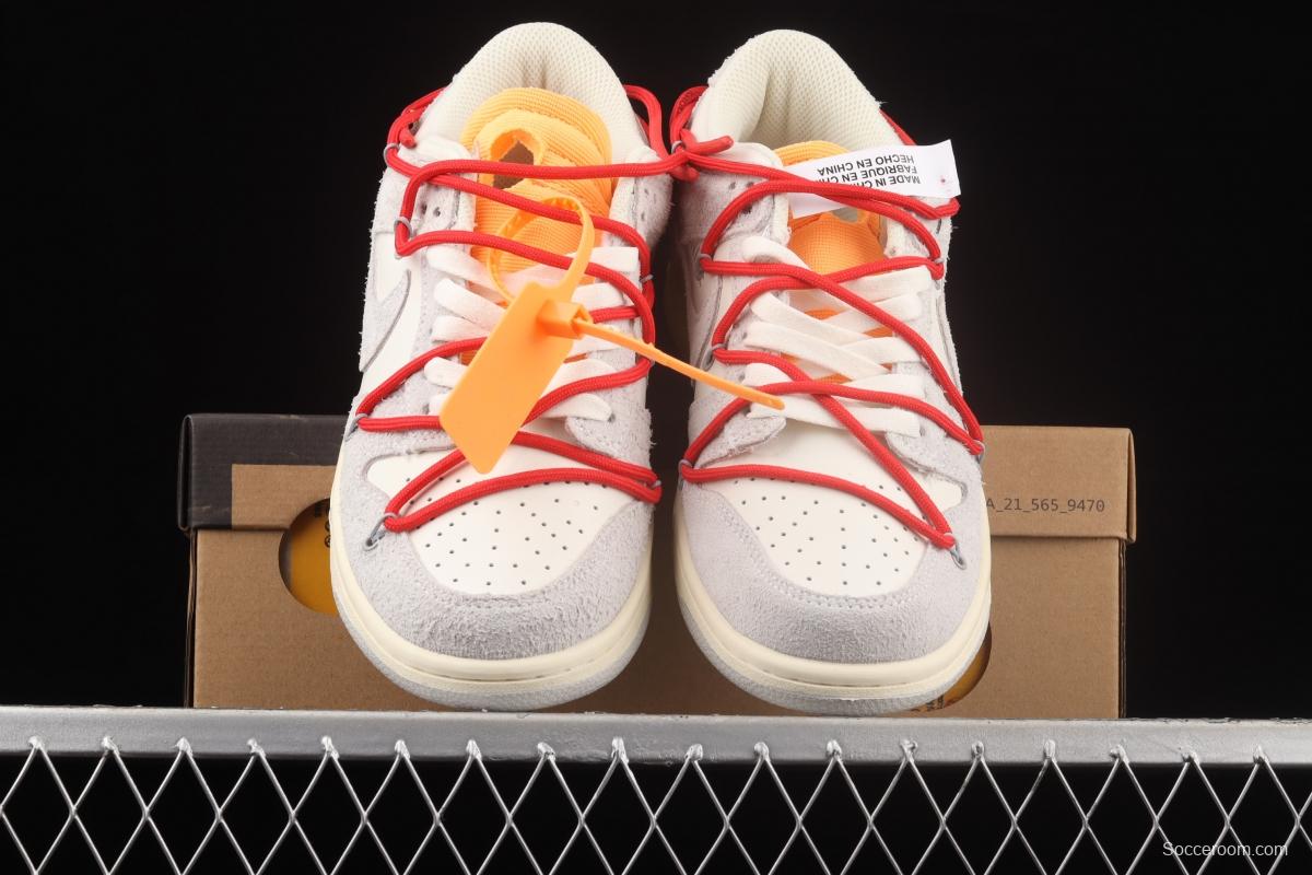 OFF-White x NIKE DUNK Low OW suede SB buckle rebound fashion casual board shoes DM0950-103