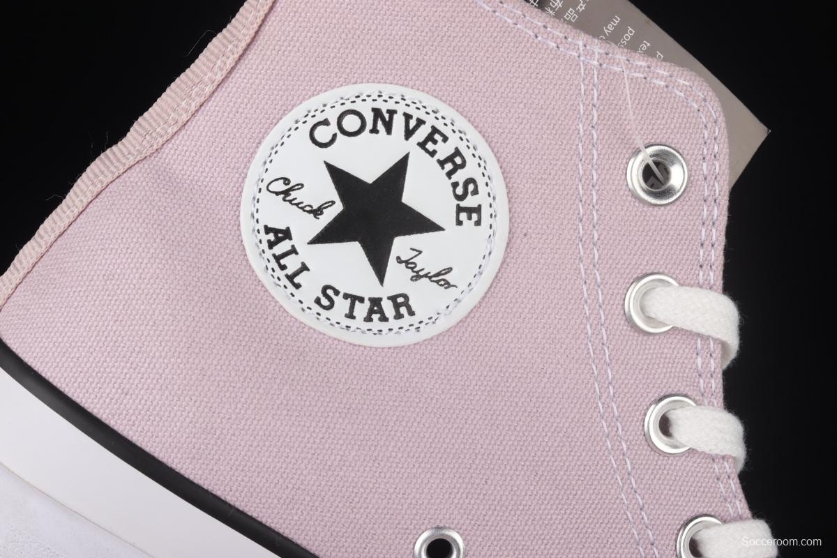 Converse Run Star Hike Converse pink raw rubber heightened thick sole shoes 171668C