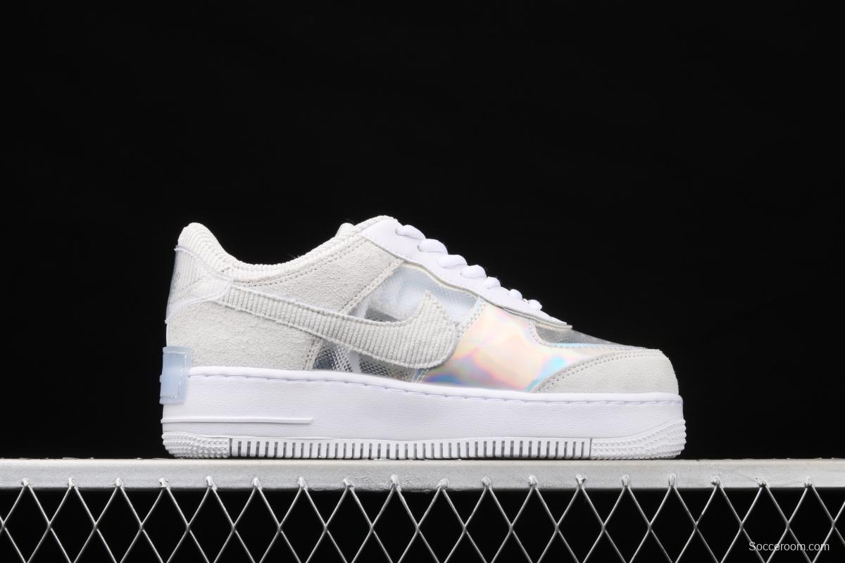 NIKE Air Force 1 ShAdidasow light weight heightened low-top board shoes DC5255-043