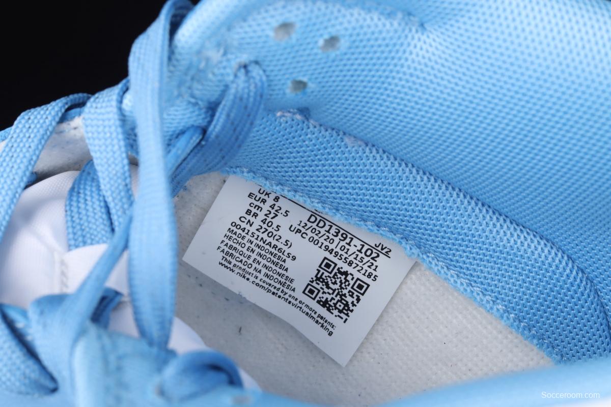 NIKE DUNK Low University Blue White Blue North Carolina White Blue Slam Dunk Series low side Leisure Sports Skateboard shoes DD1391-102