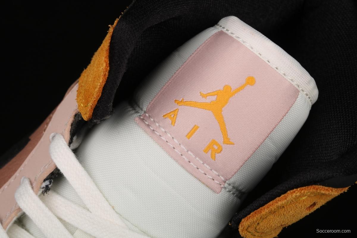 Air Jordan 1 Mid milk tea orange Zhongbang basketball shoes DD2224-200