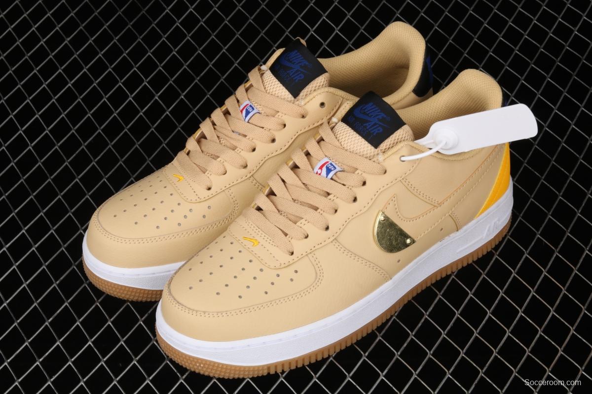 NIKE Air Force 1 Low NBA yellow and white raw rubber low-side leisure sports board shoes CT2298-200