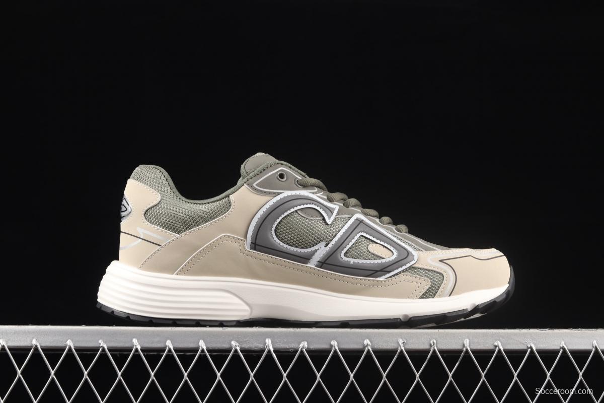 Dior B30 Microfiber Mesh B30 CD series sports shoes LY66140 Olive/Beige