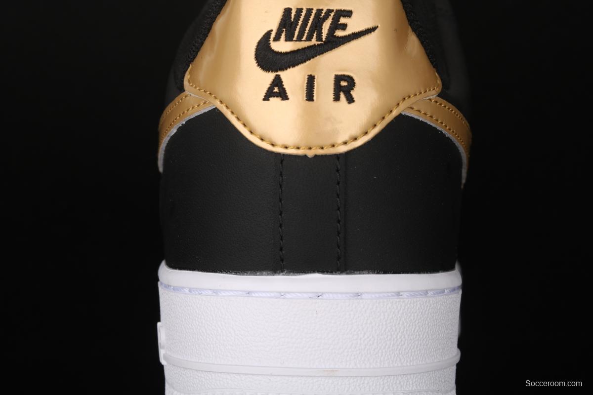 NIKE Air Force 1' 07 Lx black gold low upper shoes CZ9189-001