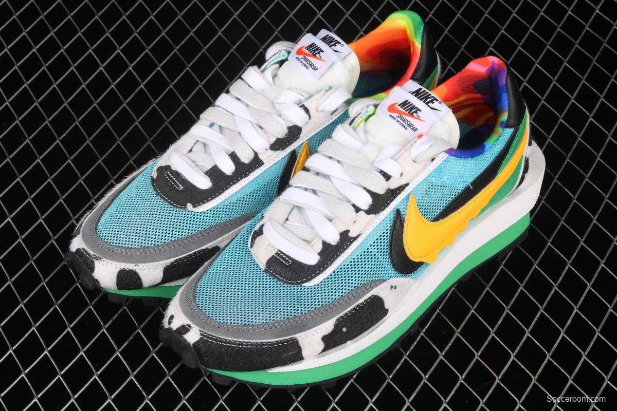 Ben & Jerry's x Sacai x NIKE LVD Waffle Daybreak co-signed catwalk style double hook Swoosh running shoes CN8899-006