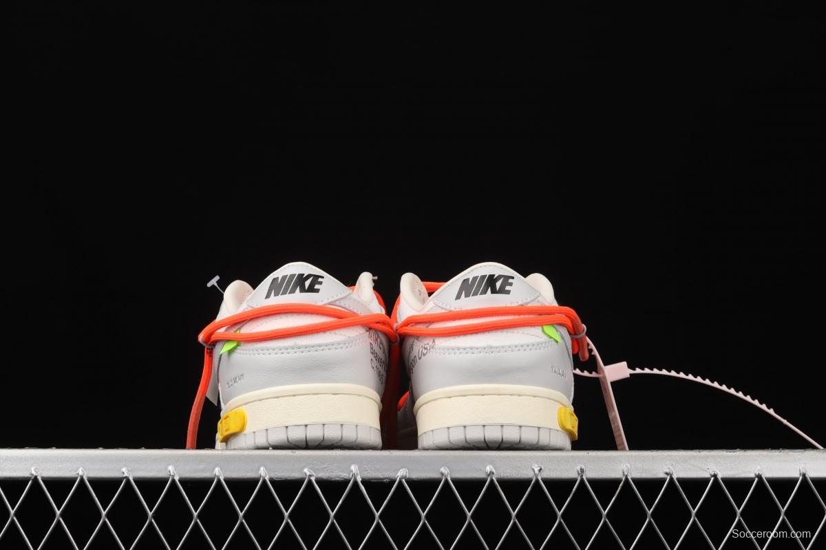 OFF-White x NIKE DUNK Low 04 of 50 OW grey leisure sports skateboard shoes DM1602-110,