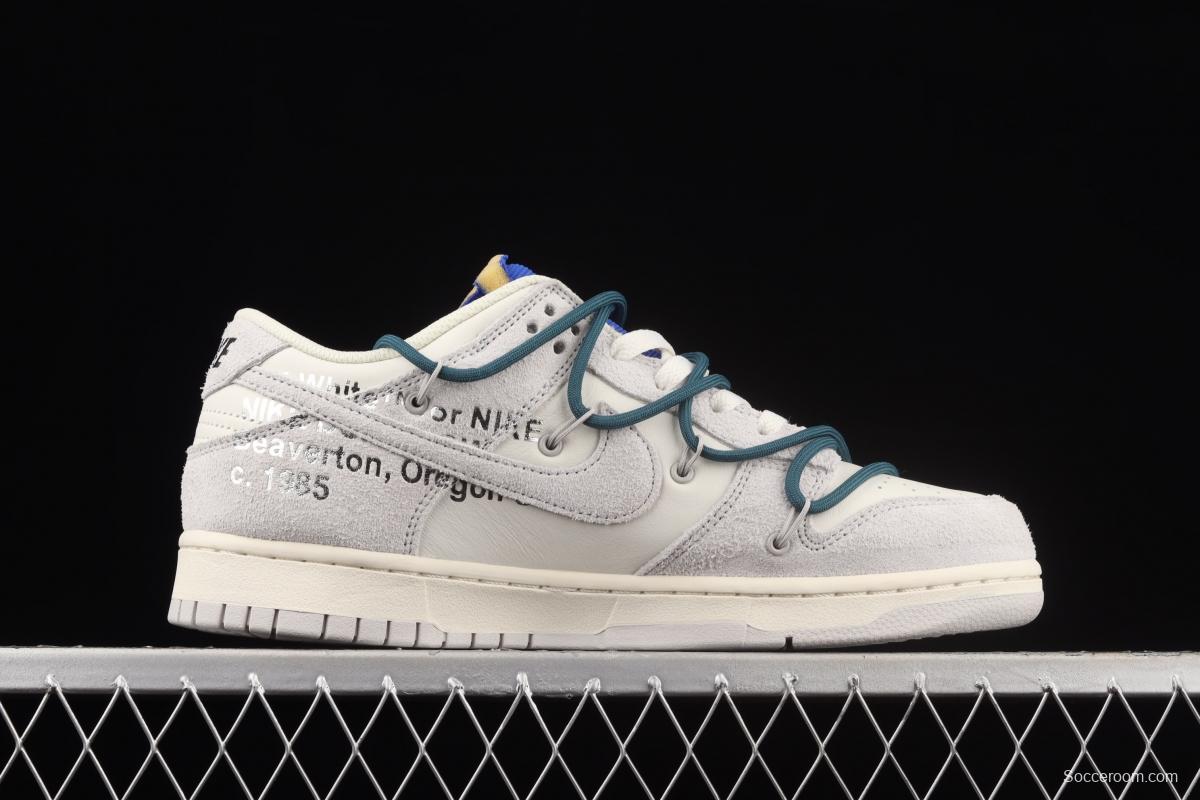 OFF-White x NIKE DUNK Low OW suede SB buckle rebound fashion casual board shoes DJ0950-111,