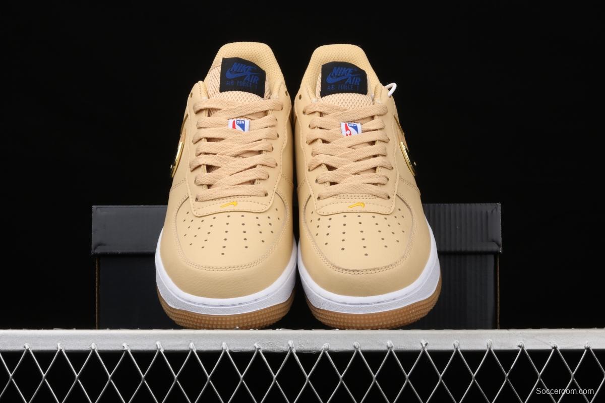 NIKE Air Force 1 Low NBA yellow and white raw rubber low-side leisure sports board shoes CT2298-200