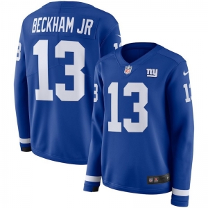 Women's Odell Beckham Jr. Blue Therma Long Sleeve Player Limited Team Jersey