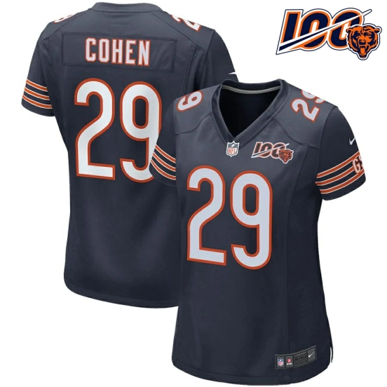 Women's Tarik Cohen Navy 100th Season Player Limited Team Jersey