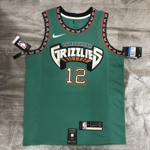 NBA Heat Pressed Men's Green Memphis Grizzlies #12 Ja Morant Basketball Jersey