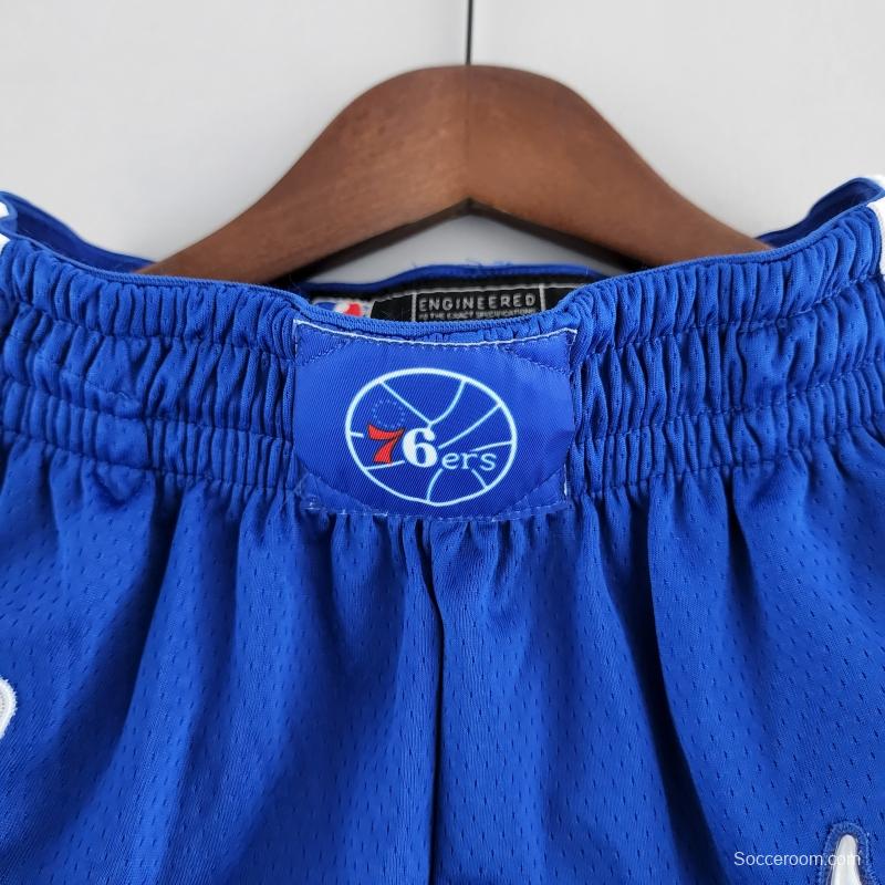 75th Anniversary Philadelphia 76ers NBA Shorts Blue White