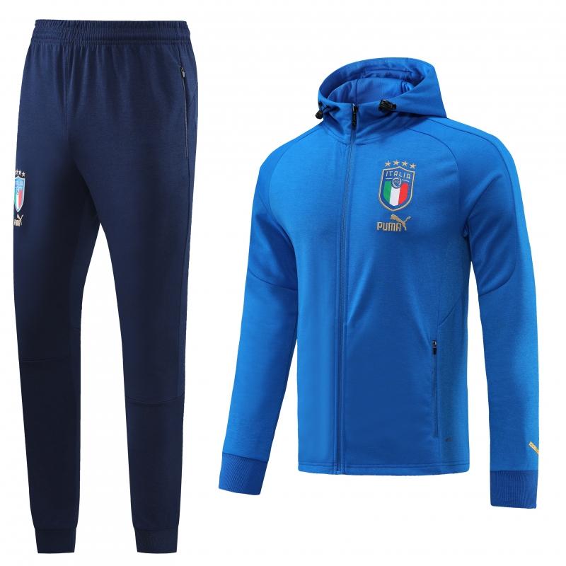 2022 Italy Blue Full Zipper Jacket+Long Pants