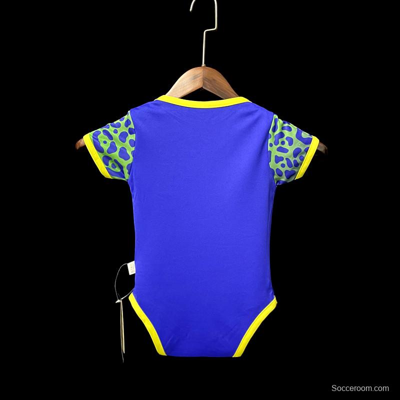 2022 Brazil Away Baby Soccer Jersey