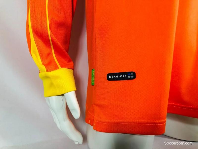 Retro 1998 Brazil Goalkeeper Orange Jersey