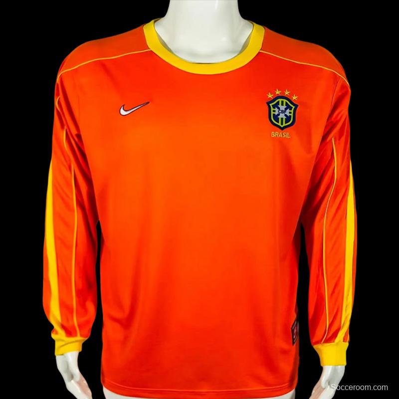 Retro 1998 Brazil Goalkeeper Orange Jersey