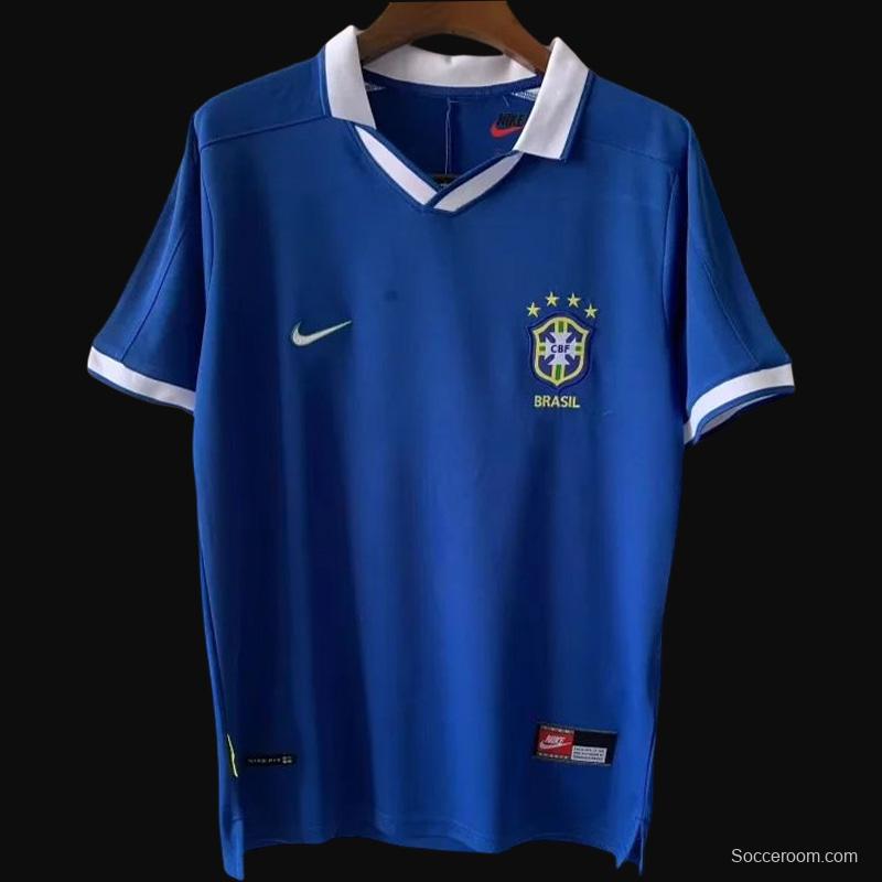 Retro 1970 Brazil Away Blue Jersey