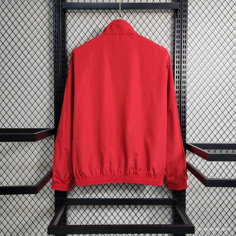 2023 Reversible 3-star Argentina Red/Black Windbreaker