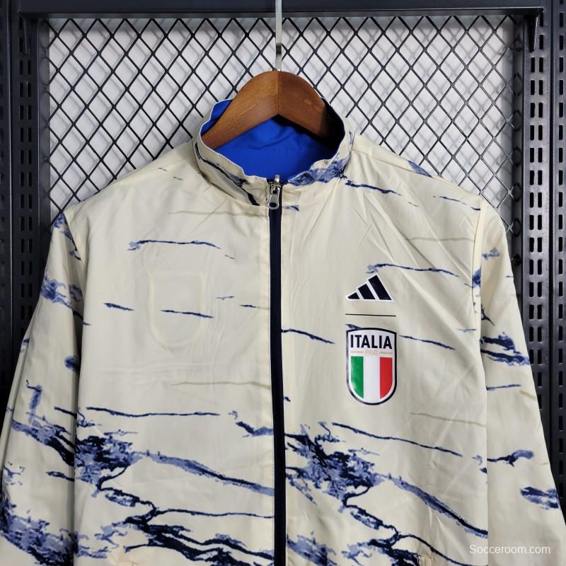 2023 Italy Blue/Milk Reversible Windbreaker