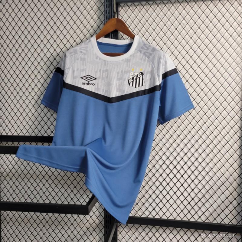 23-24 Santos White Blue Training Jersey