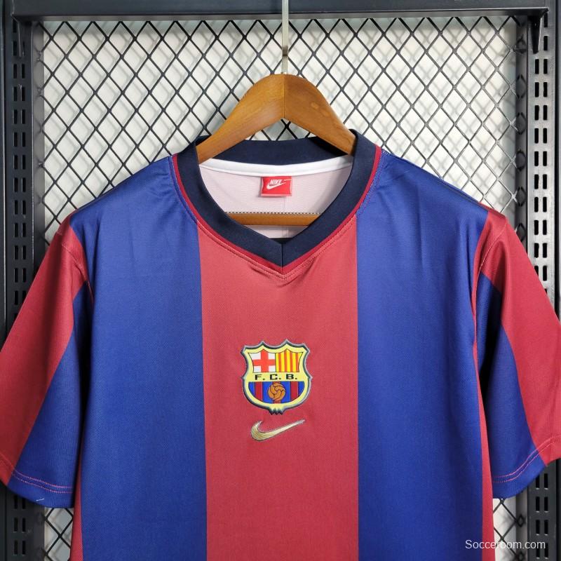 Retro 98-99 Barcelona Home Soccer Jersey