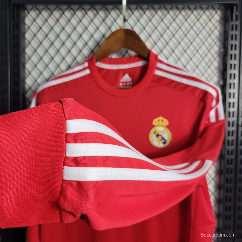 Retro Long Sleeve 11-12 Real Madrid Away Red Jersey