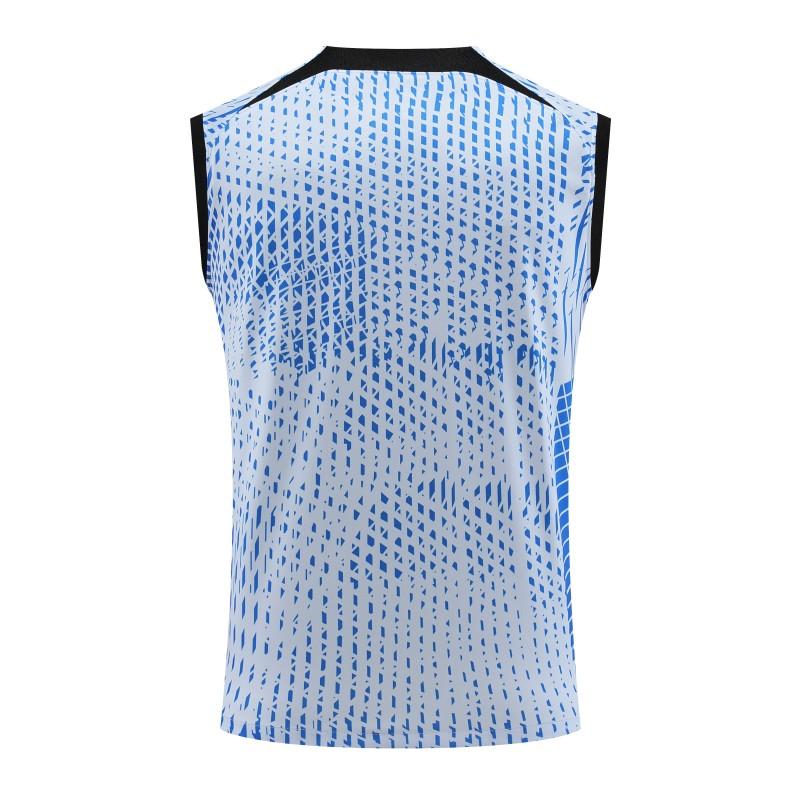 23-24 Liverpool Blue White Grid Vest Jersey+Shorts