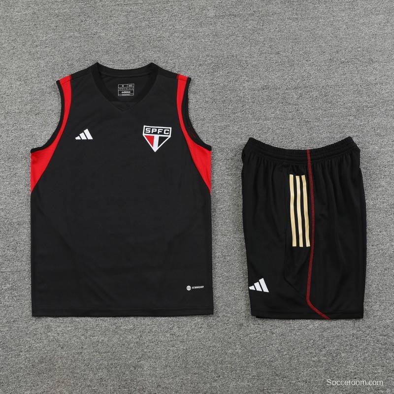 23-24 Sao Paulo Black Vest Jersey+Shorts