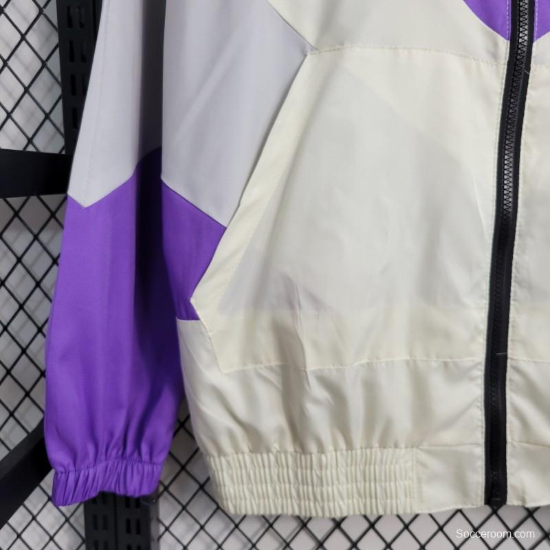 23-24 Manchester United  White Purple Windbreaker