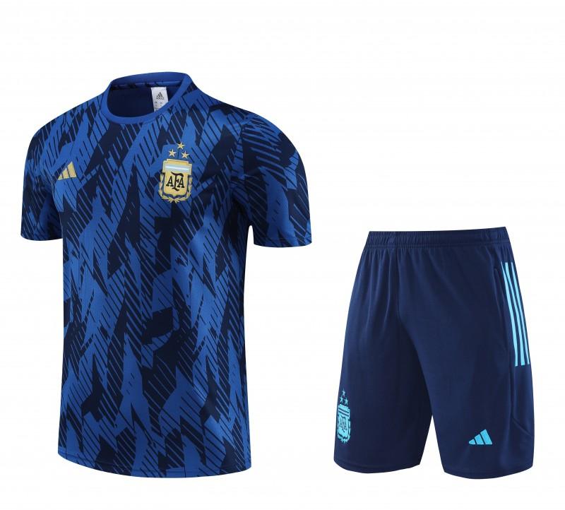 2023 Argentina Navy Stripe Short Sleeve+Shorts