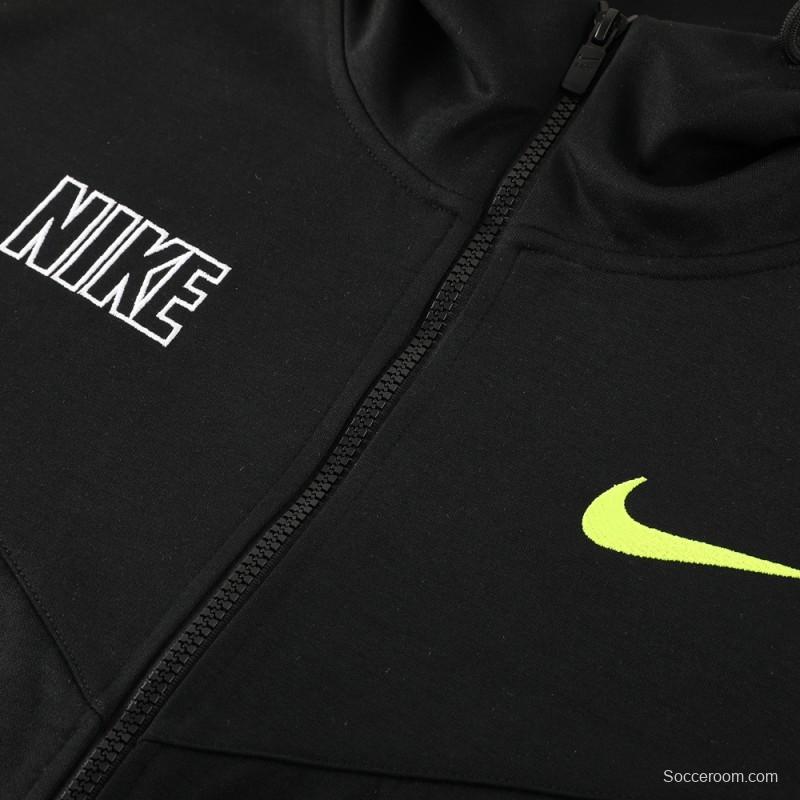 23/24 NIKE Black/Green Full Zipper Hooide Jacket+Pants