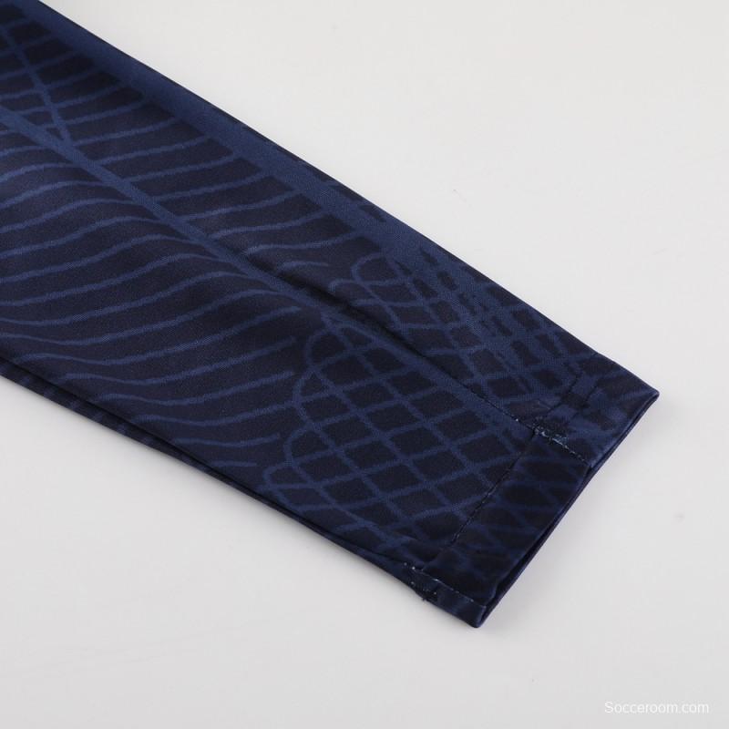 2024 Nike Blue/Navy Half Zipper Jacket+Pants