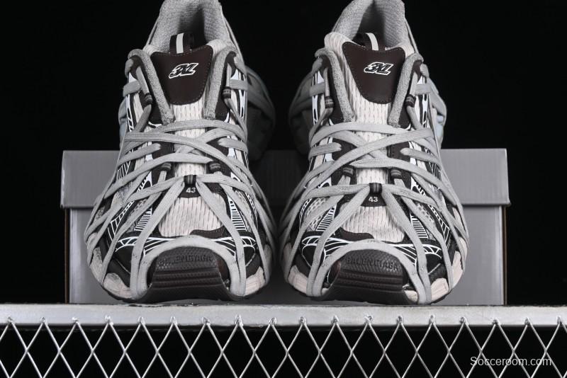 Balenciaga Phantom Sneaker 10th Generation Lace-Up Running Shoes with Transparent Heel Strap - W3XLL2097