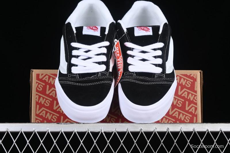 Vans Classics Knu Skool Coca-Cola Collaboration Black White Embroidery Chunky Tongue Sneakers - VN0009QC6BTI
