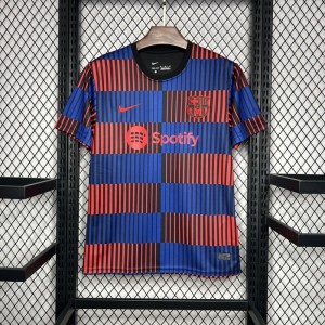 24/25 Barcelona Pre-Match Red/Blue Stripe Jersey