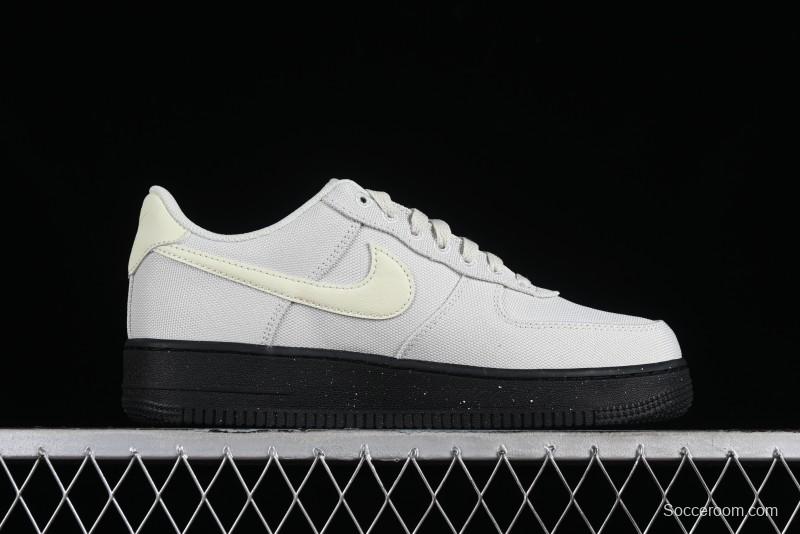 Nike Air Force 1 '07 Low White Black Canvas Casual Sneakers - FJ4160-002