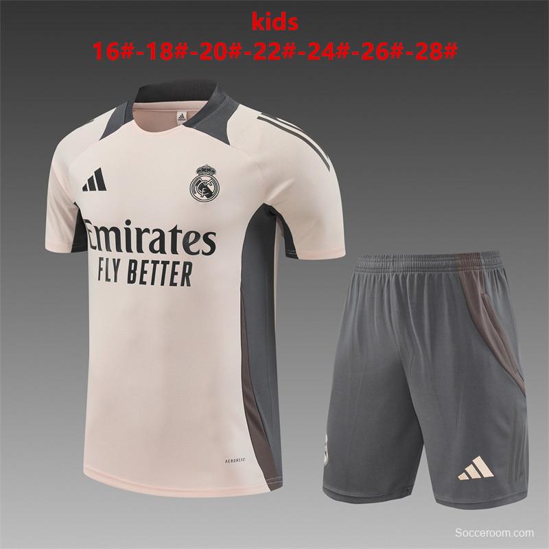 24/25 Kids Real Madrid Pink Short Sleeve Jersey+Shorts