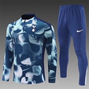 24/25 Tottenham Hotspur Blue Camouflage Half Zipper Jacket+Long Pants