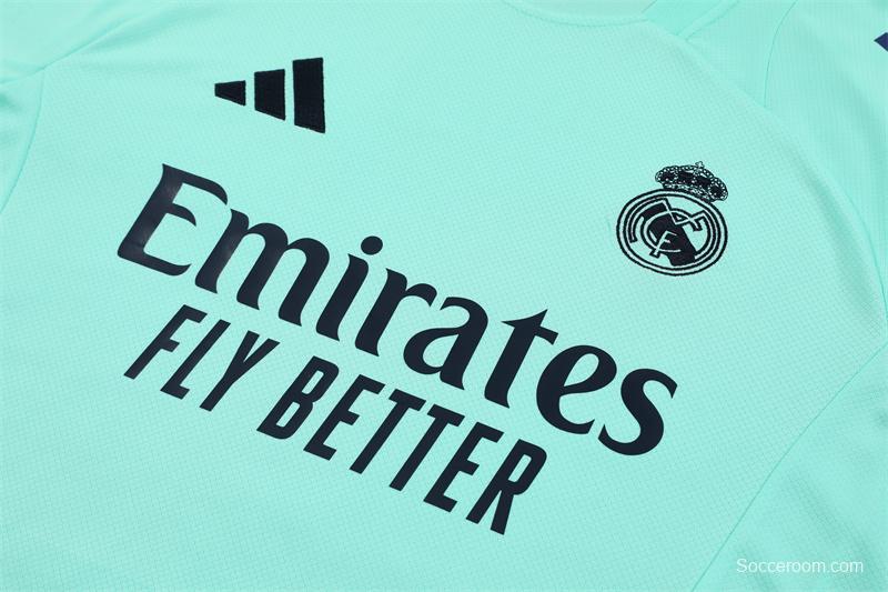 24/25 Real Madrid Lake Blue Short Sleeve Jersey+Shorts