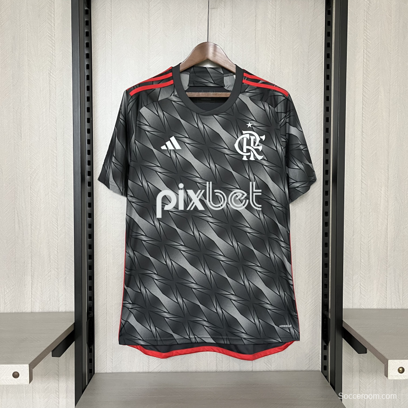 24/25 Flamengo Third Black Jersey With Full Sponsor