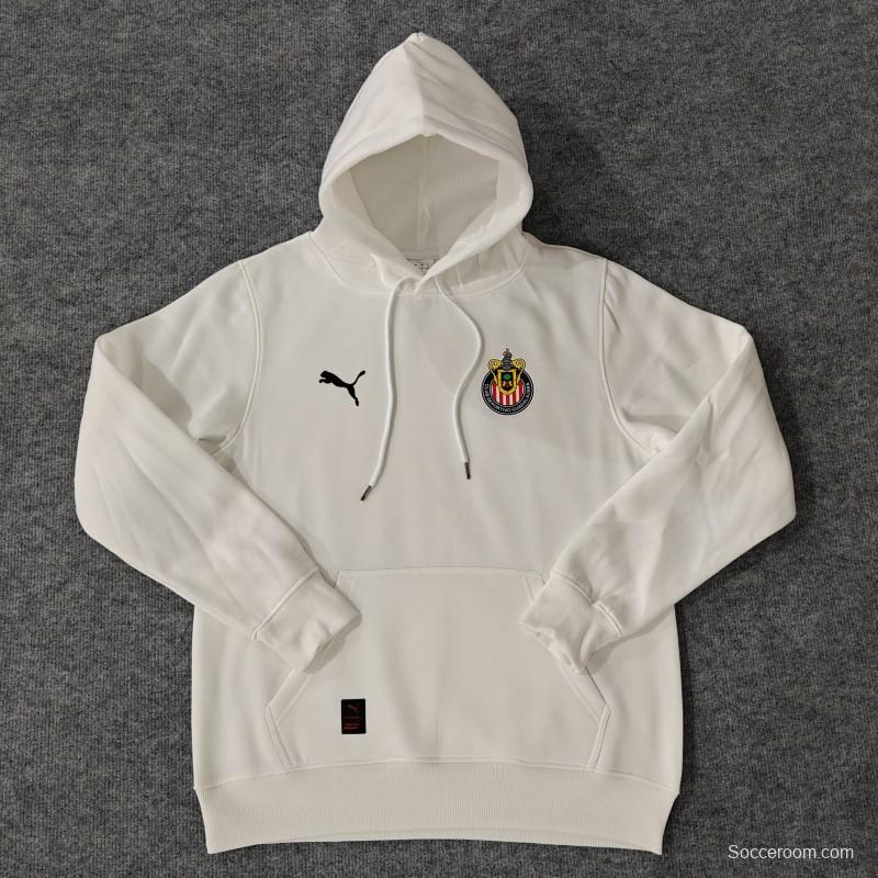 24/25 Chivas Guadalajara Navy/Red/Black/Beige/Grey Hoodie WIth Black Badge