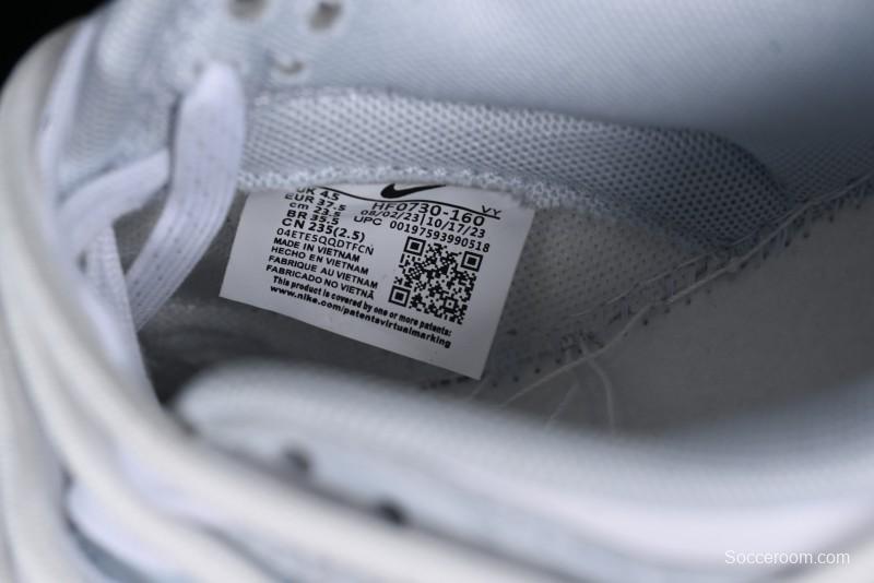 Nike Dunk Low Retro SB Casual Skate Shoes in Light Grey Blue with Silver Swoosh and Deconstructed Straps - HF0730-160