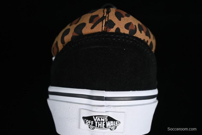 Vans Old Skool Classic Retro Low-Top Canvas Sneakers with Leopard Print and Slip-Resistant Sole - VN000CR5CJK