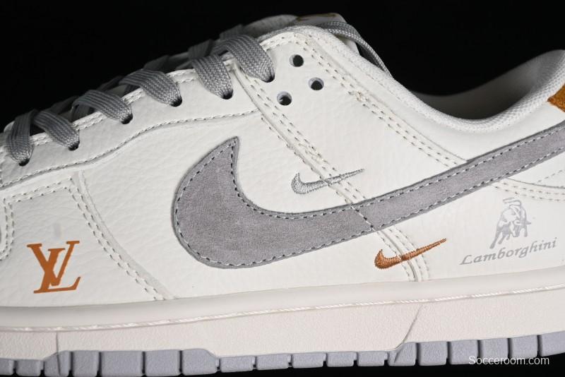 Nike SB Dunk Low LV Collaboration - Beige Grey Lamborghini Anniversary Custom Low-Top Casual Sneakers - FC1688-191