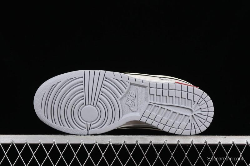 Nike SB Dunk Low Supreme Collaboration - Light Grey Anniversary Customized Low-Top Casual Skate Shoes - DJ2024-005